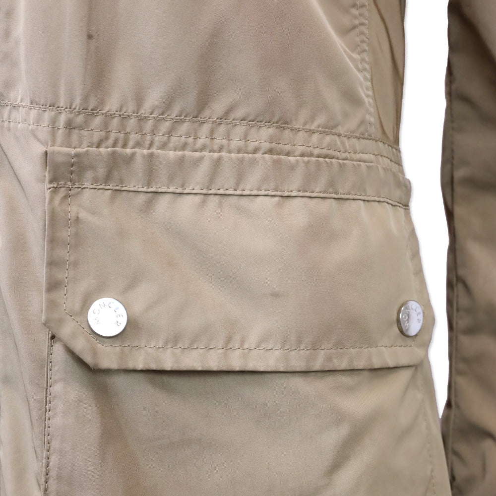 Moncler Khaki High Neck Zipper Utility Jacket