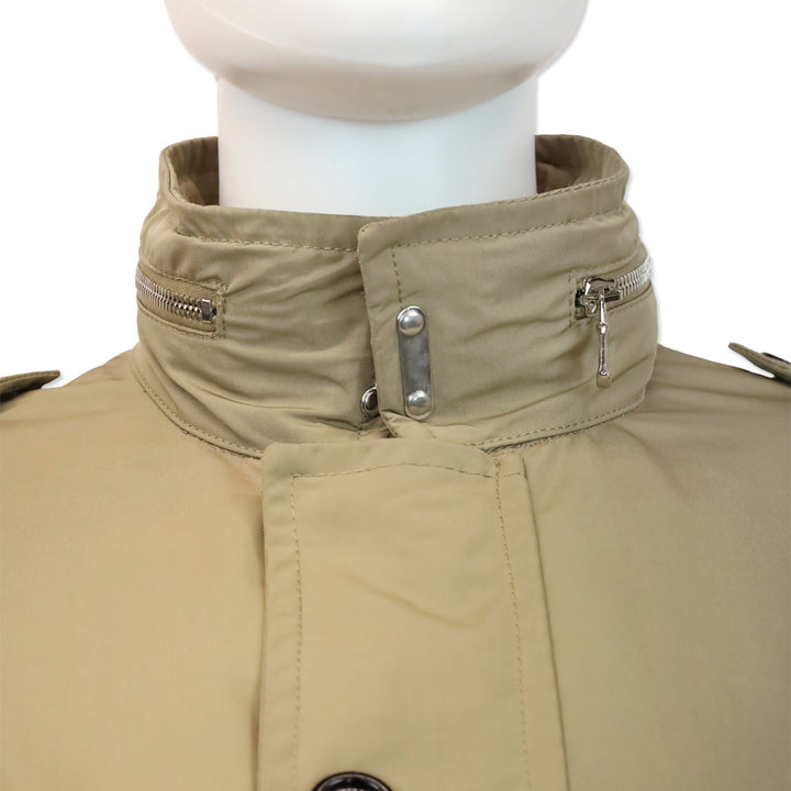 Moncler Khaki High Neck Zipper Utility Jacket