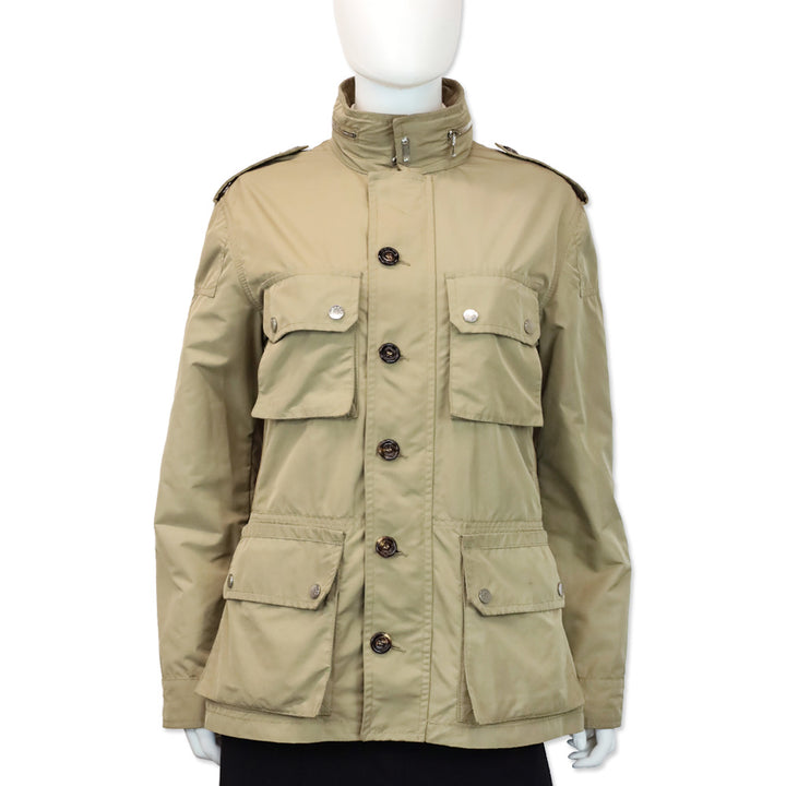 Moncler Khaki High Neck Zipper Utility Jacket