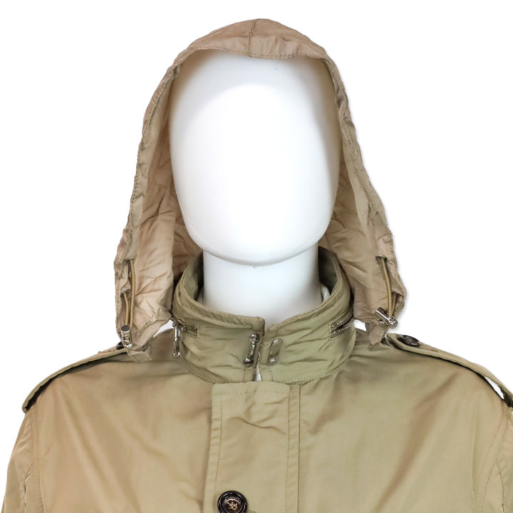 Moncler Khaki High Neck Zipper Utility Jacket