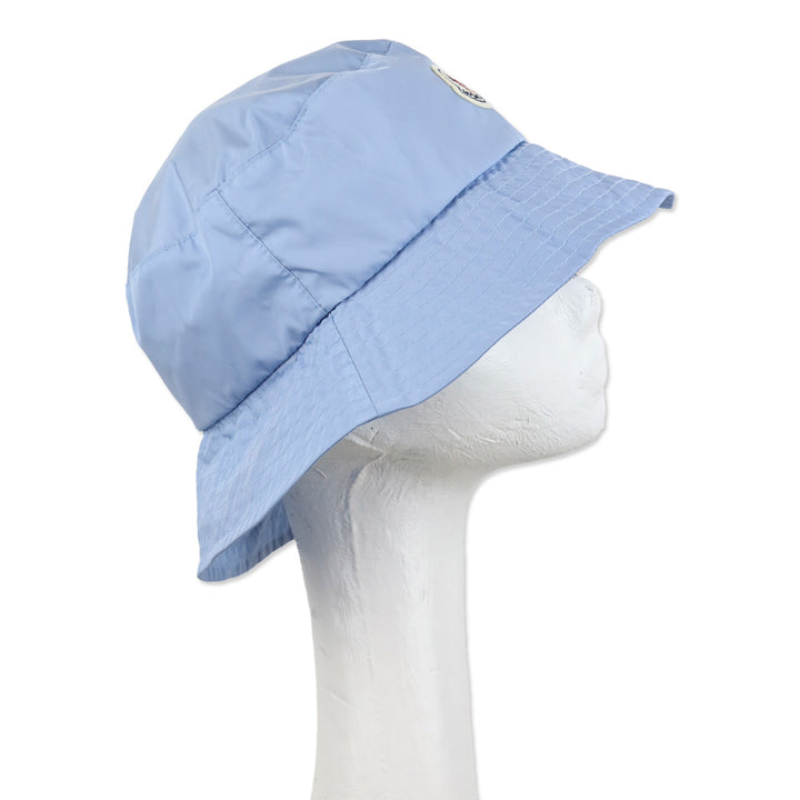 Moncler Light Blue Nylon Logo Bucket Hat