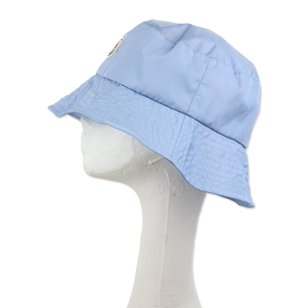 Moncler Light Blue Nylon Logo Bucket Hat
