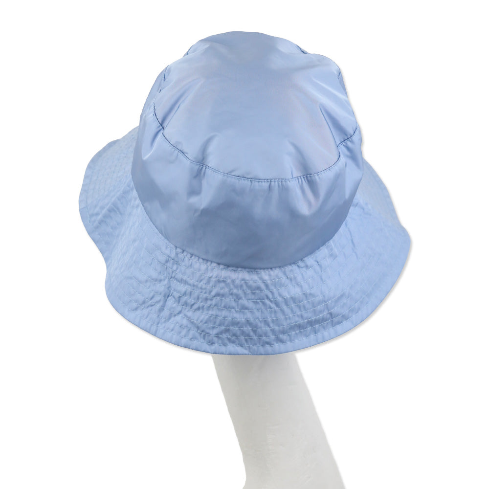 Moncler Light Blue Nylon Logo Bucket Hat