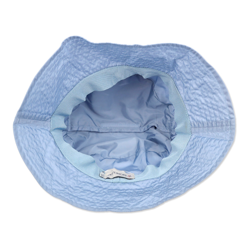 Moncler Light Blue Nylon Logo Bucket Hat