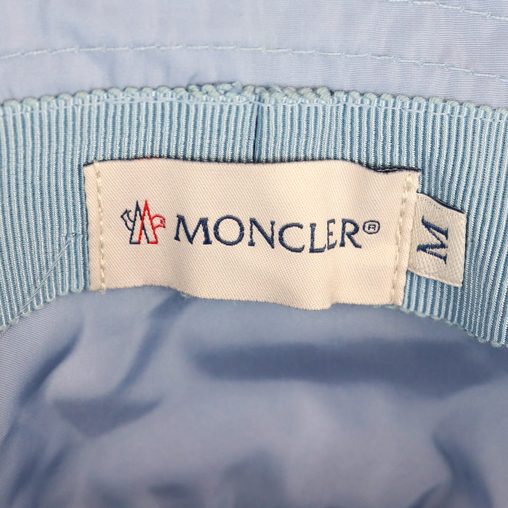 Moncler Light Blue Nylon Logo Bucket Hat