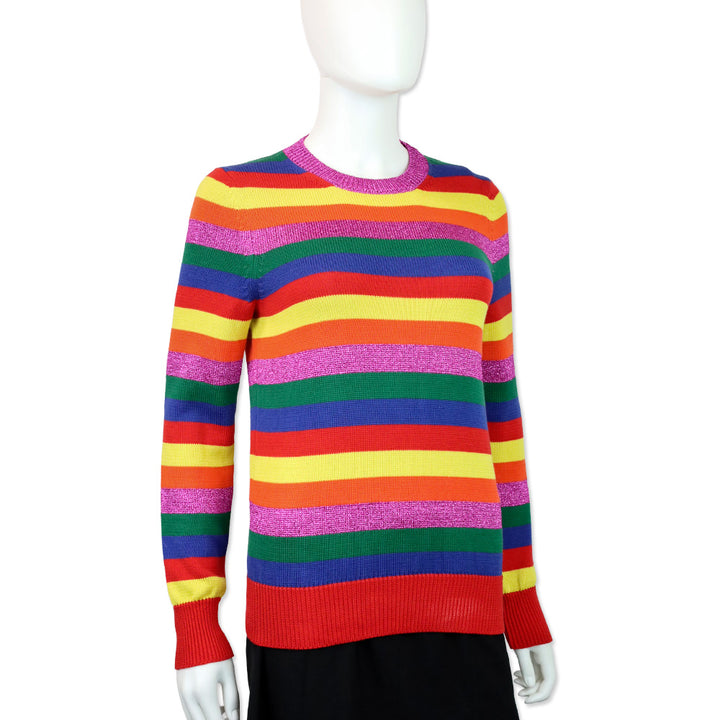 Moncler Multicolor Striped Cotton Knit Crewneck Sweater