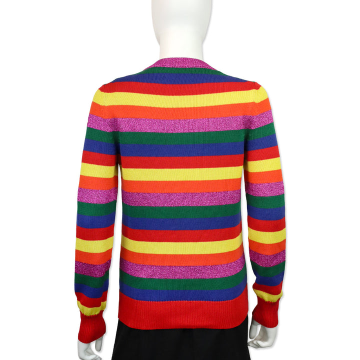 Moncler Multicolor Striped Cotton Knit Crewneck Sweater