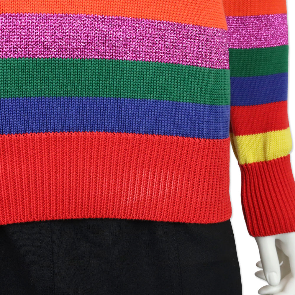 Moncler Multicolor Striped Cotton Knit Crewneck Sweater