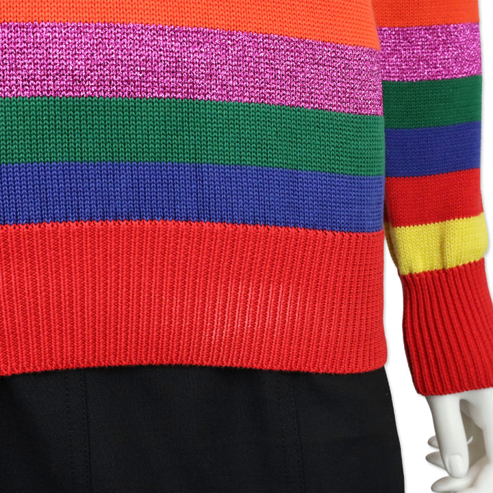 Moncler Multicolor Striped Cotton Knit Crewneck Sweater