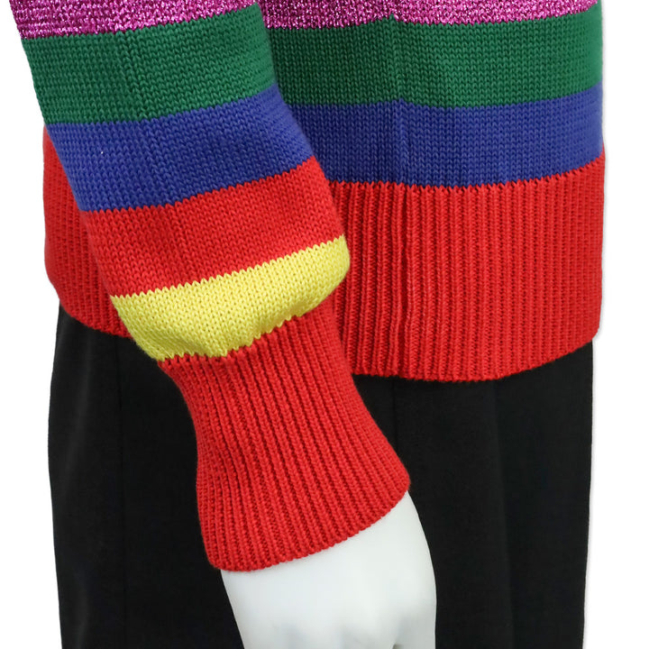 Moncler Multicolor Striped Cotton Knit Crewneck Sweater