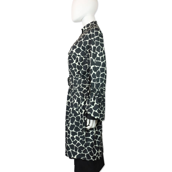 Moncler Premier Godard Giubbotto Black Giraffe Print Zip Trench Coat