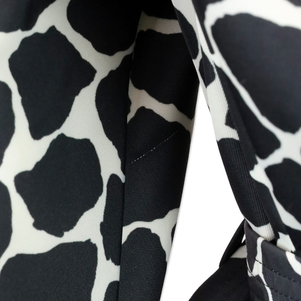 Moncler Premier Godard Giubbotto Black Giraffe Print Zip Trench Coat