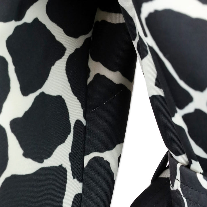 Moncler Premier Godard Giubbotto Black Giraffe Print Zip Trench Coat