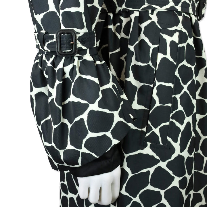 Moncler Premier Godard Giubbotto Black Giraffe Print Zip Trench Coat