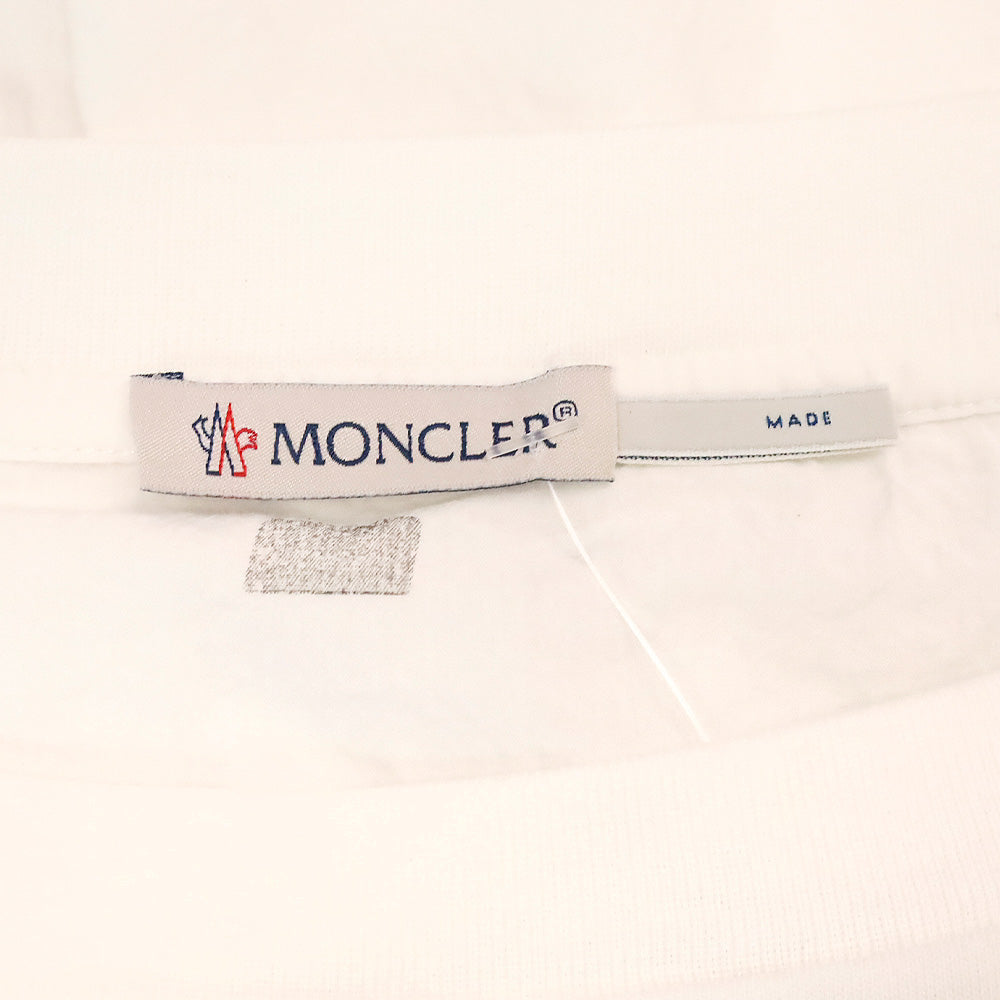 Moncler White Cotton Drawstring Waist Tee Shirt