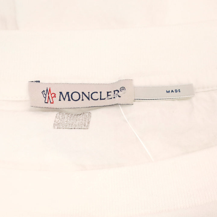 Moncler White Cotton Drawstring Waist Tee Shirt