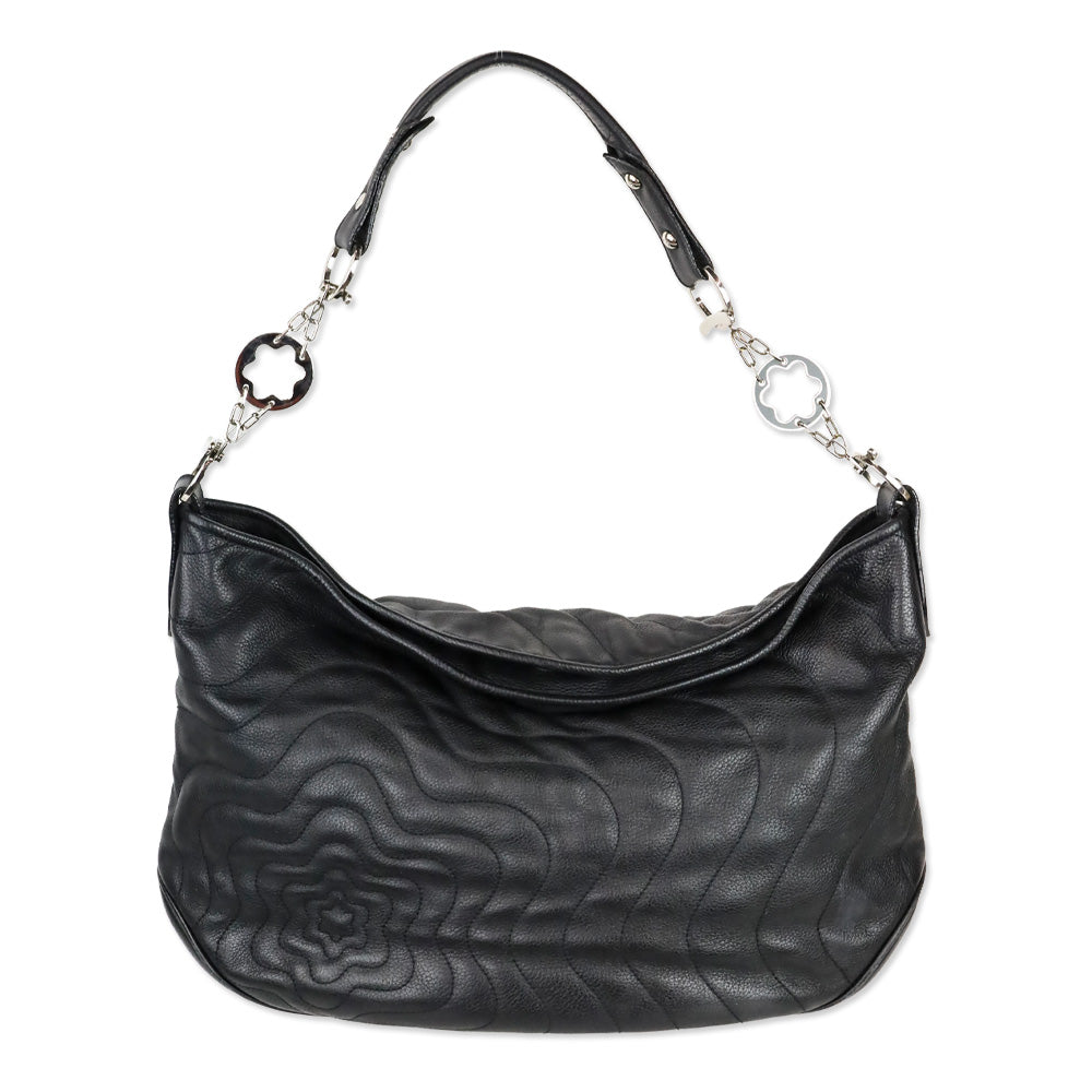Montblanc Black Leather Starisma Alcina Hobo Bag