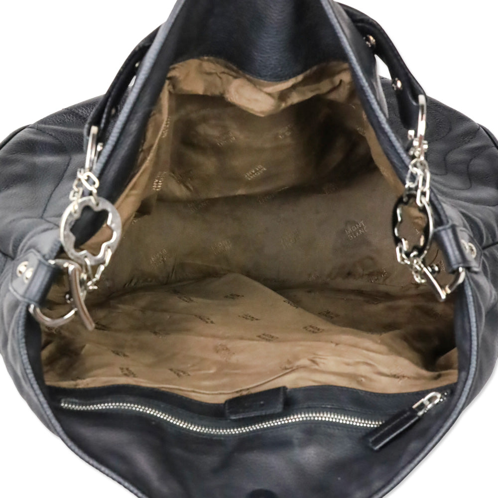 Montblanc Black Leather Starisma Alcina Hobo Bag