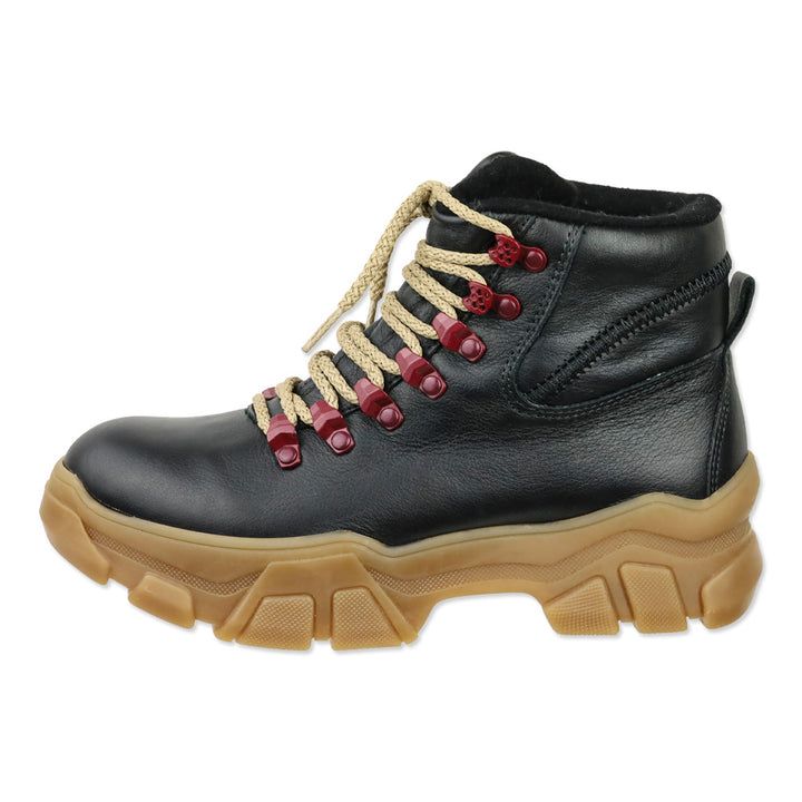 Montelliana 1965 Black Leather/Tan Sole Bucaneve Boot