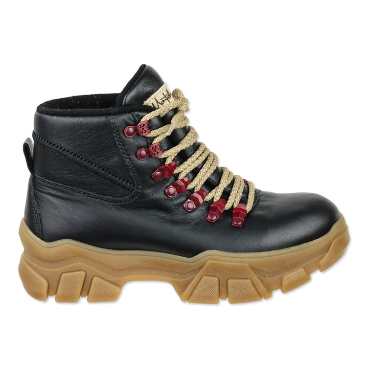 Montelliana 1965 Black Leather/Tan Sole Bucaneve Boot