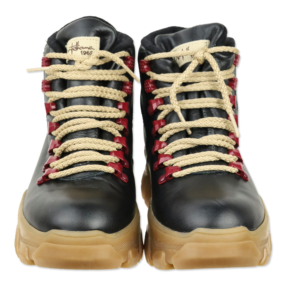 Montelliana 1965 Black Leather/Tan Sole Bucaneve Boot