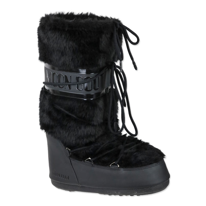 Moon Boot Icon Black Faux-Fur Boots