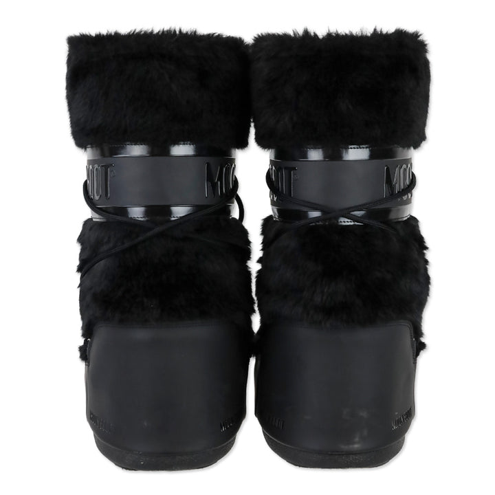 Moon Boot Icon Black Faux-Fur Boots