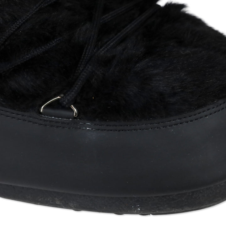 Moon Boot Icon Black Faux-Fur Boots
