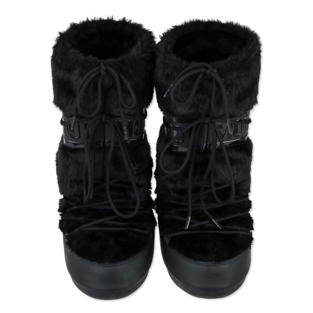 Moon Boot Icon Black Faux-Fur Boots