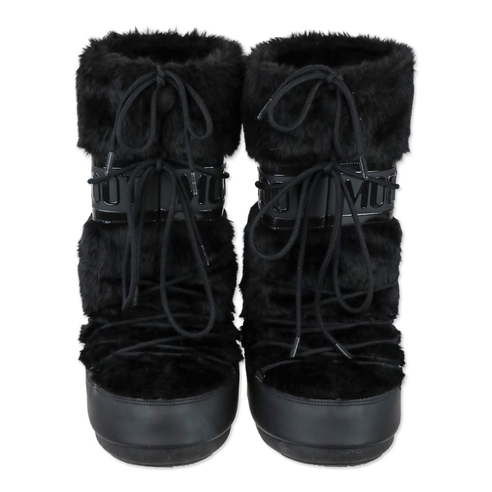 Moon Boot Icon Black Faux-Fur Boots