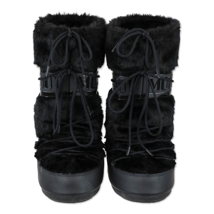 Moon Boot Icon Black Faux-Fur Boots