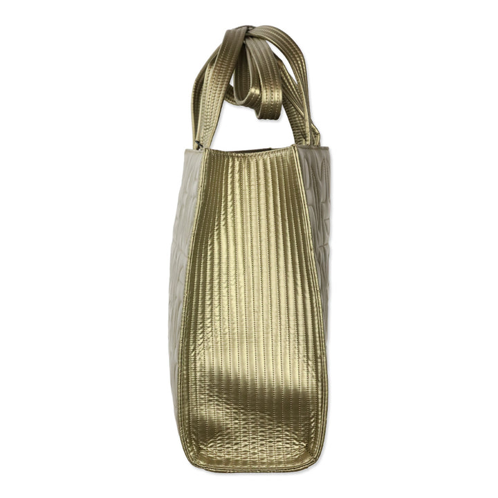 Moose Knuckles x Telfar 2022 Gold MK Quilted Medium Shopper Tote