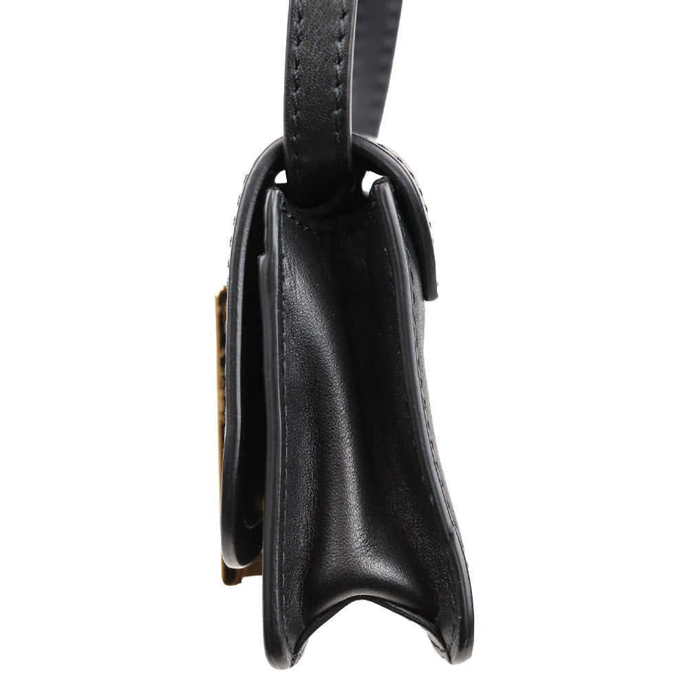 Moschino Black Leather Mini M Bag