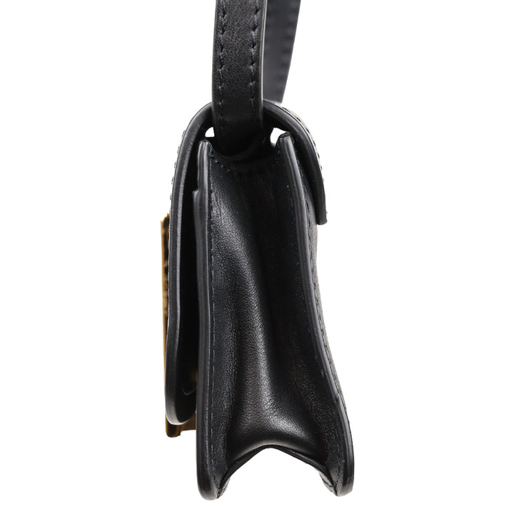 Moschino Black Leather Mini M Bag