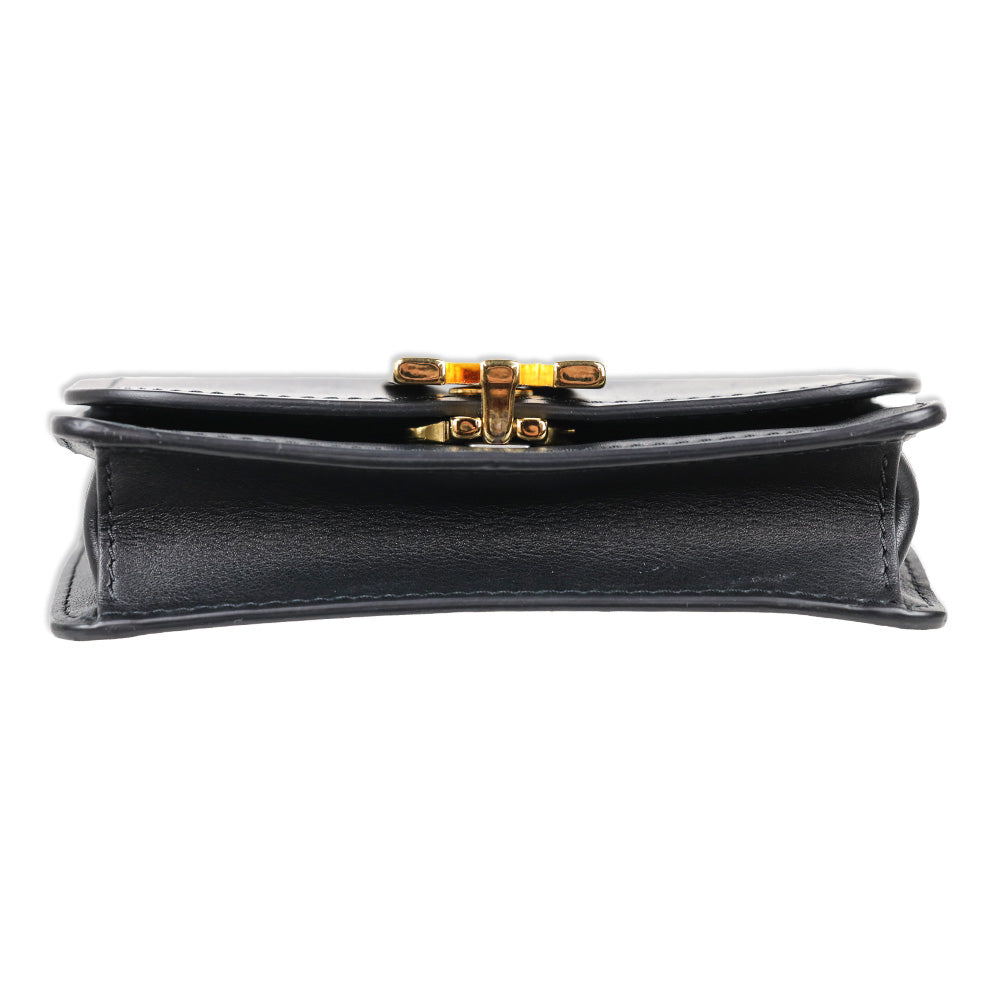 Moschino Black Leather Mini M Bag