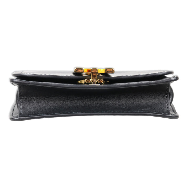 Moschino Black Leather Mini M Bag