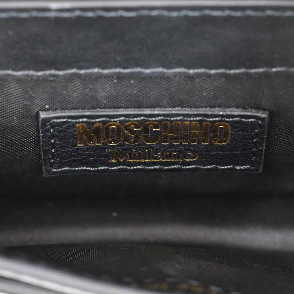 Moschino Black Leather Mini M Bag