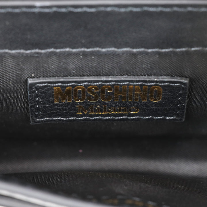 Moschino Black Leather Mini M Bag