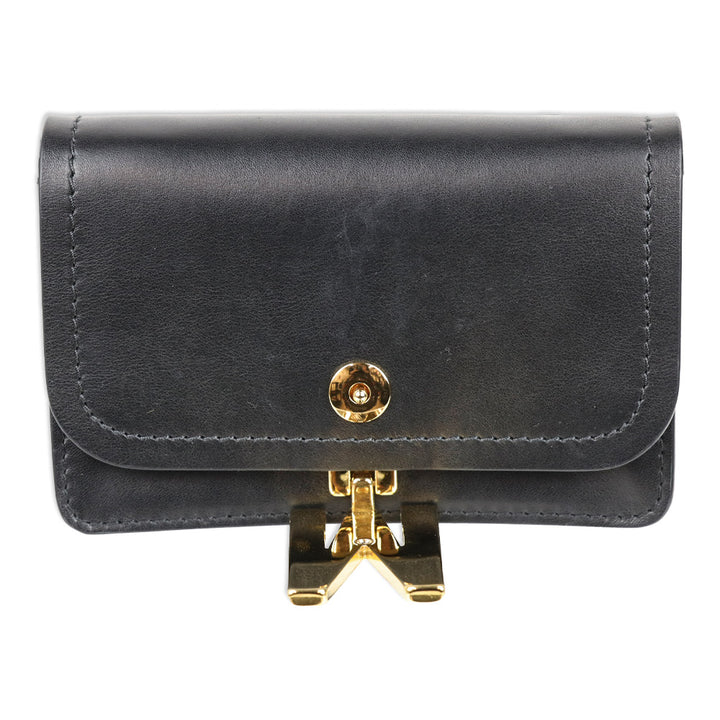 Moschino Black Leather Mini M Bag