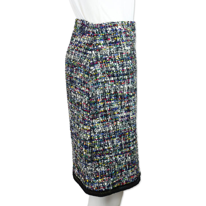 Moschino Boutique Multicolor Tweed Midi Skirt