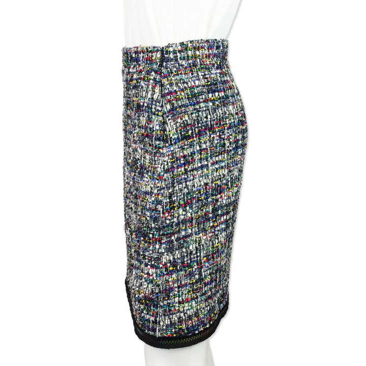 Moschino Boutique Multicolor Tweed Midi Skirt
