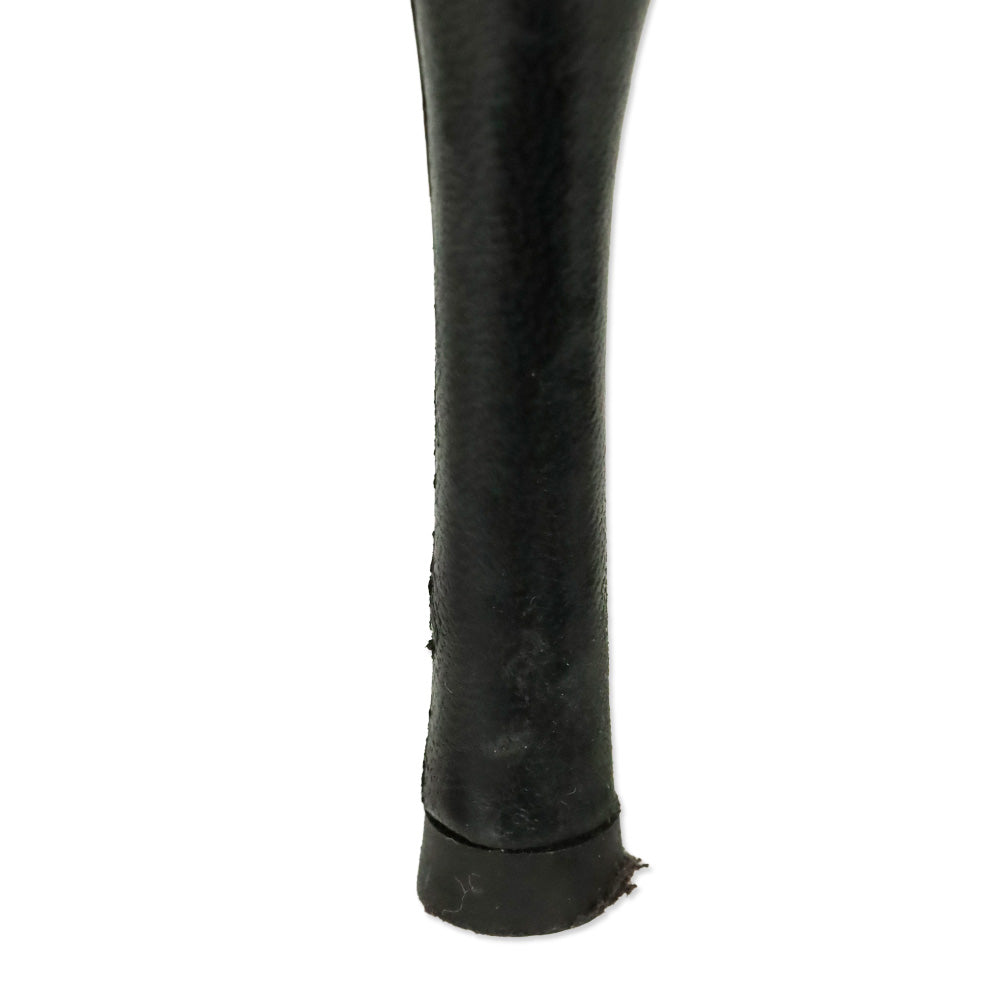 Moschino Cheap & Chic Pointed Toe White Dot Accented Black Leather Heels