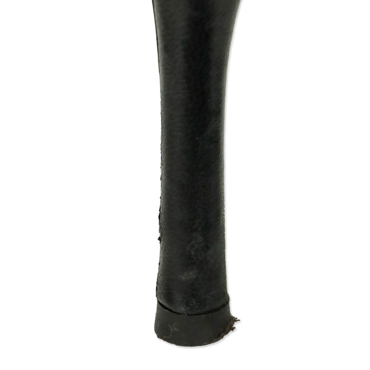 Moschino Cheap & Chic Pointed Toe White Dot Accented Black Leather Heels