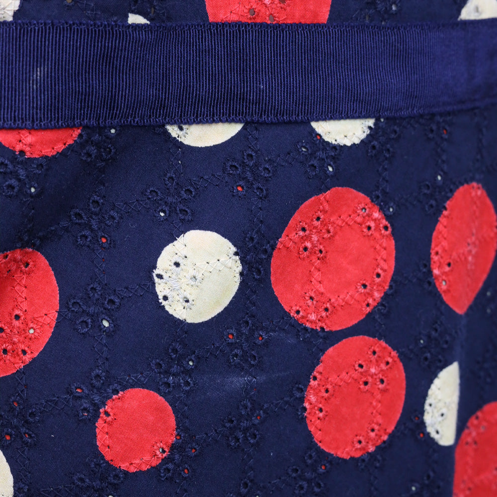 Moschino Cheap and Chic Navy Red Polka Dot Sleeveless Dress
