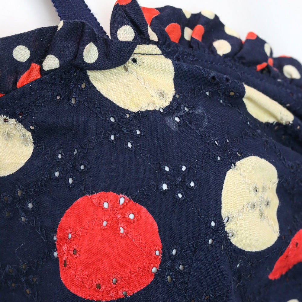 Moschino Cheap and Chic Navy Red Polka Dot Sleeveless Dress