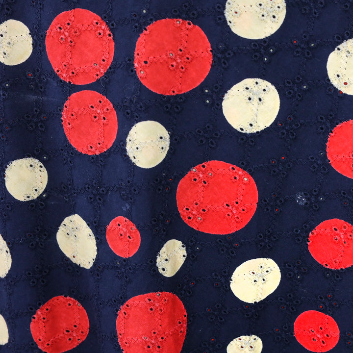 Moschino Cheap and Chic Navy Red Polka Dot Sleeveless Dress