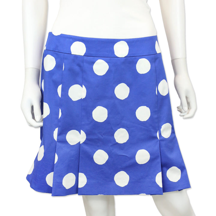 Moschino Couture Blue/White Polka Dot Pleated Mini Skirt