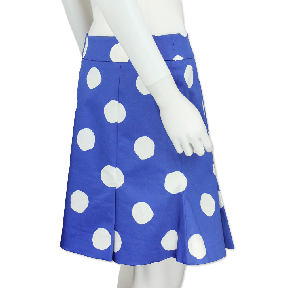 Moschino Couture Blue/White Polka Dot Pleated Mini Skirt
