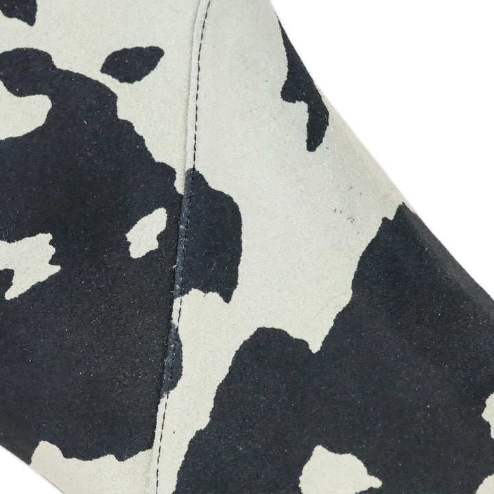 Moschino Cow Print Leather Ankle Boots