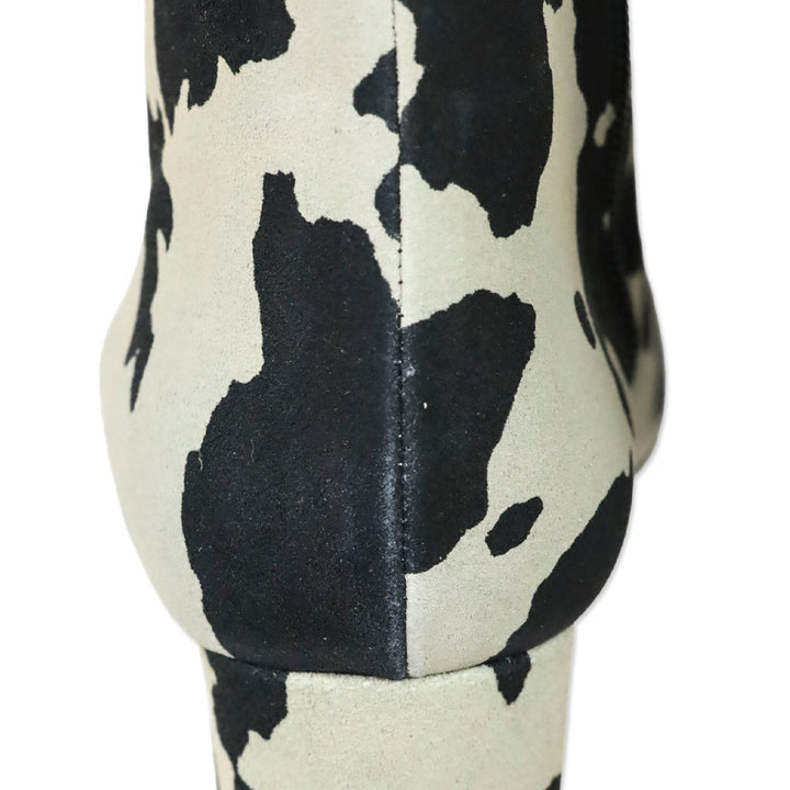 Moschino Cow Print Leather Ankle Boots